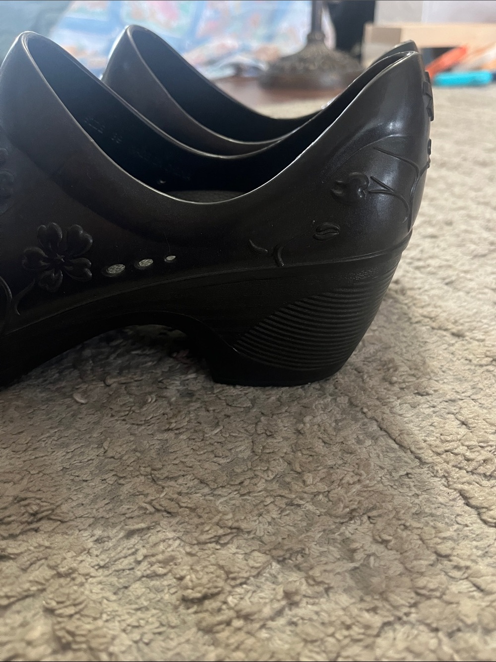 Dansko Pixie EVA Molded Black Floral Embossed Professional Clog 39 - Picture 6 of 8